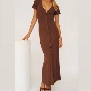 Verge Girl Brown Midi Dress
